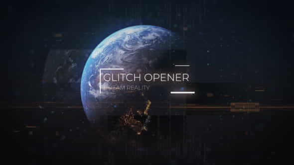 Technology Glitch Earth Titles - VideoHive 35205433
