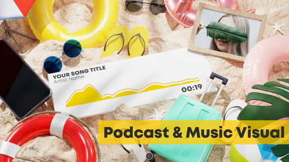 Beach Music and Podcast Visualizer - VideoHive 33026786