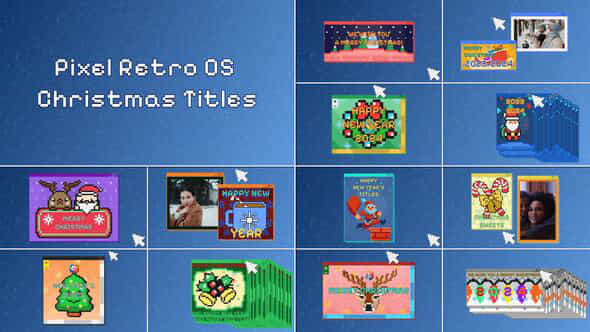 Pixel Retro Os Christmas Titles - VideoHive 49836225