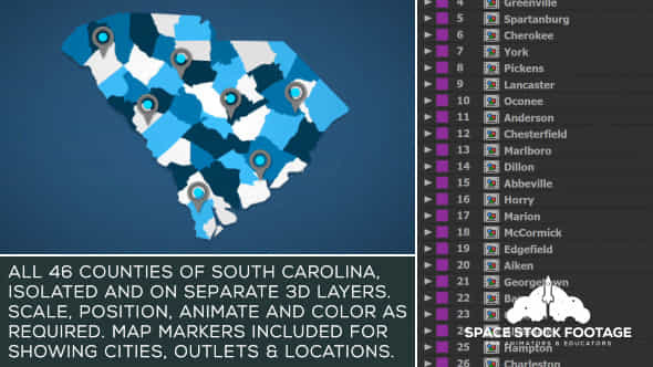 South Carolina Map - VideoHive 20816966