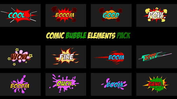Comic Bubble Elements Pack - VideoHive 35473832