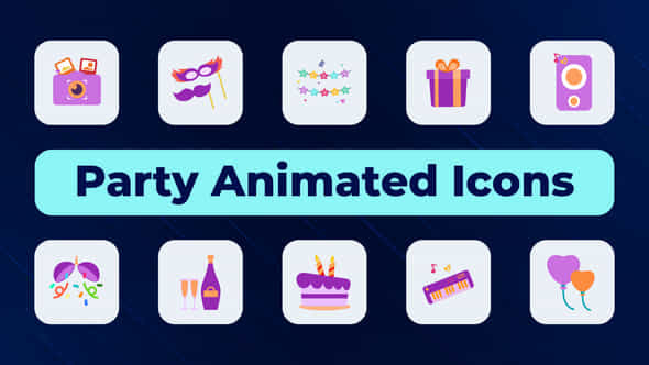 Party Animated Icons - VideoHive 51916114