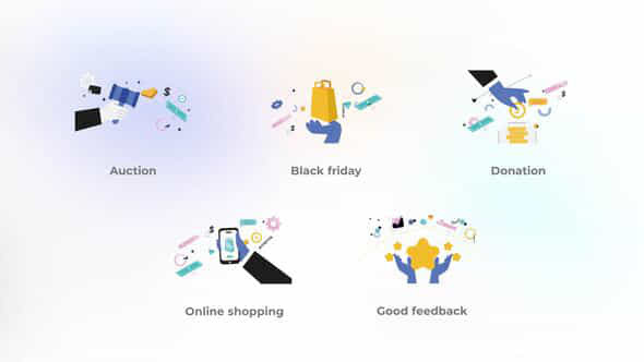 Online Shopping White And Blue Hands Concept - VideoHive 48888601