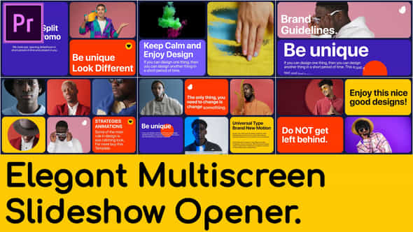 Elegant Multiscreen Slideshow Mogrt For Premier Pro - VideoHive 49246506