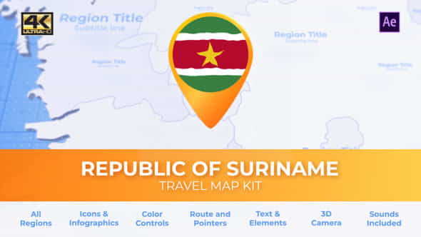 Suriname Map - - VideoHive 40308115