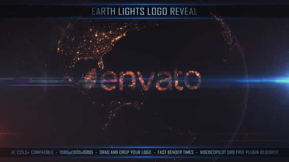 Earth Lights Logo Reveal - VideoHive 24735401