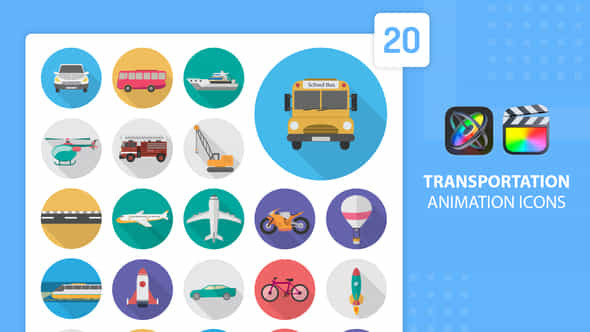 Transportation Animation Icons - VideoHive 37498569