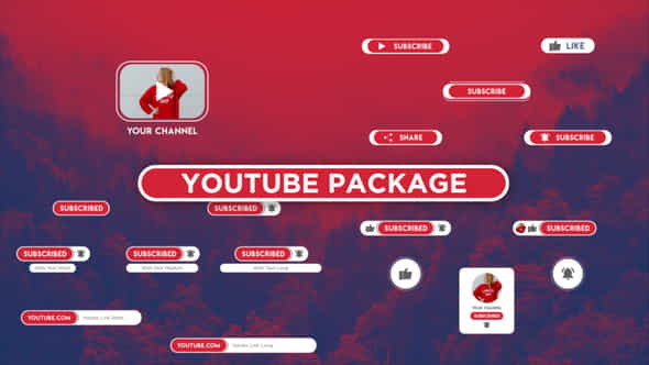 Opener Youtube Package Button Subscribe - VideoHive 24589949