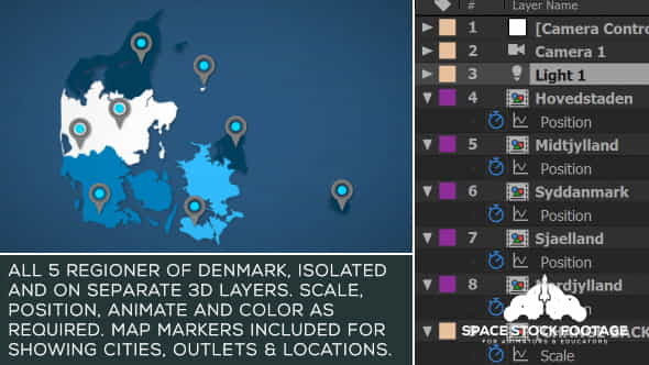 Denmark Map Kit - VideoHive 21014598