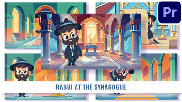 5 Concepts Flat Character Rabbi Mogrts For Premiere Pro - VideoHive 52590898