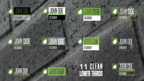 11 Clean Lower Thirds - VideoHive 13704734