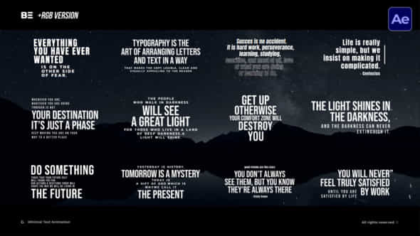 Minimal Text Animation Ae - VideoHive 56301676