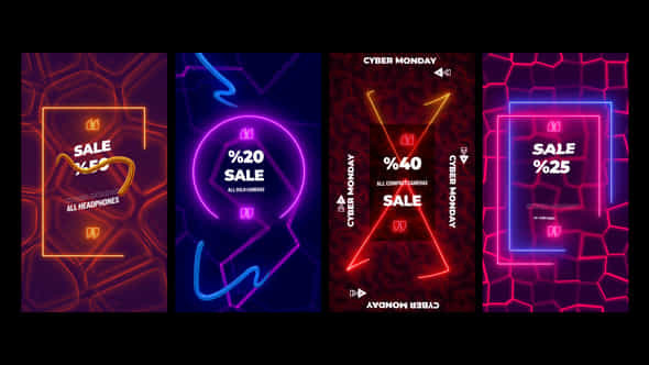 Neon Titles Stories - VideoHive 45782798