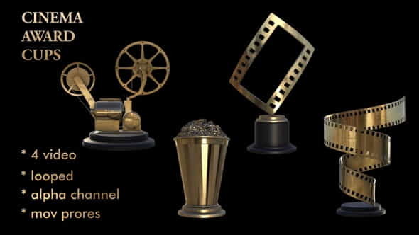Cinema Award Cups - VideoHive 32643128