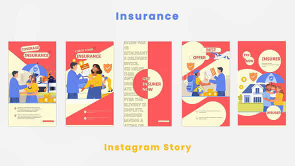 Insurance Illustration Instagram Story - VideoHive 44419936
