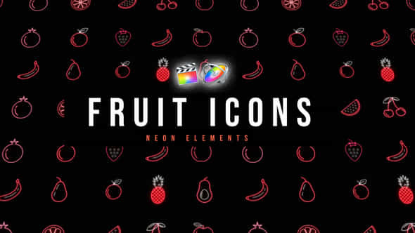 Fruit Neon Icons - VideoHive 53677107