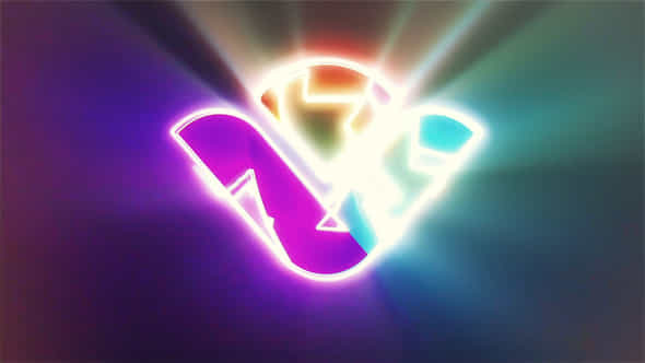 Neon Glitch Logo - VideoHive 44637076