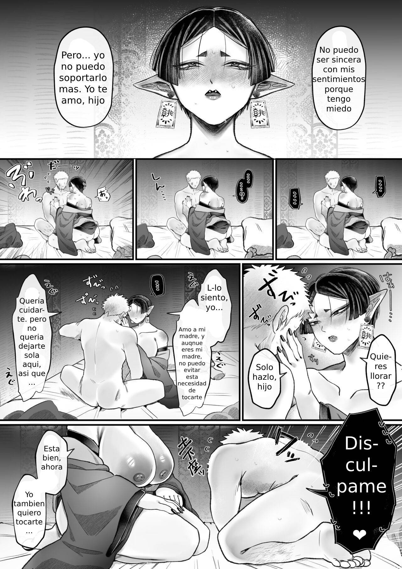 [Muchimuchioume (Muchiou)] Bakunyuu Muchimuchi Oni Mama, Mouja no Musuko to Honki Koubi. [Spanish] [Hta scan]