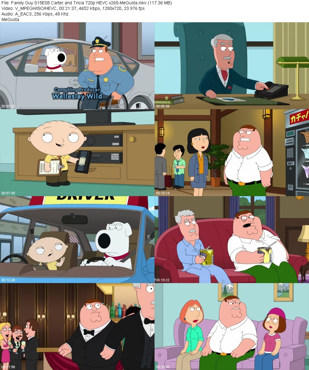 Family Guy S15E08 Carter and Tricia 720p HEVC x265-MeGusta