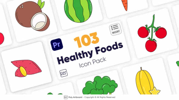 Healthy Food Icons - VideoHive 47043281