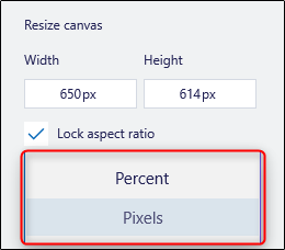 Pixel drop-down menu