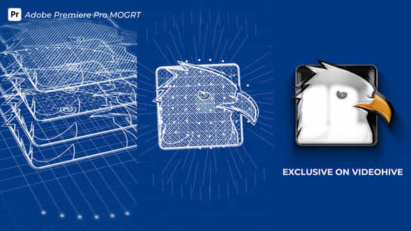Blueprint Grid Logo Reveal Mogrt 3 - VideoHive 51001187