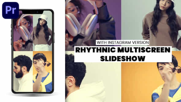 Dynamic Rhythmic Opener Multiscreen Slideshow Instagram Tiktok Portrait Version Mogrt - VideoHive 49705255