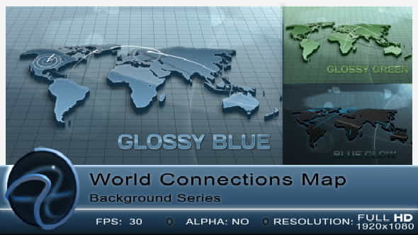 World Connections Map Background - VideoHive 3204040