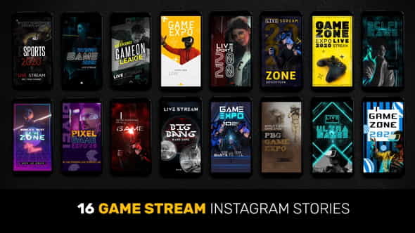 16 Game Stream Instagram Stories - VideoHive 28968207