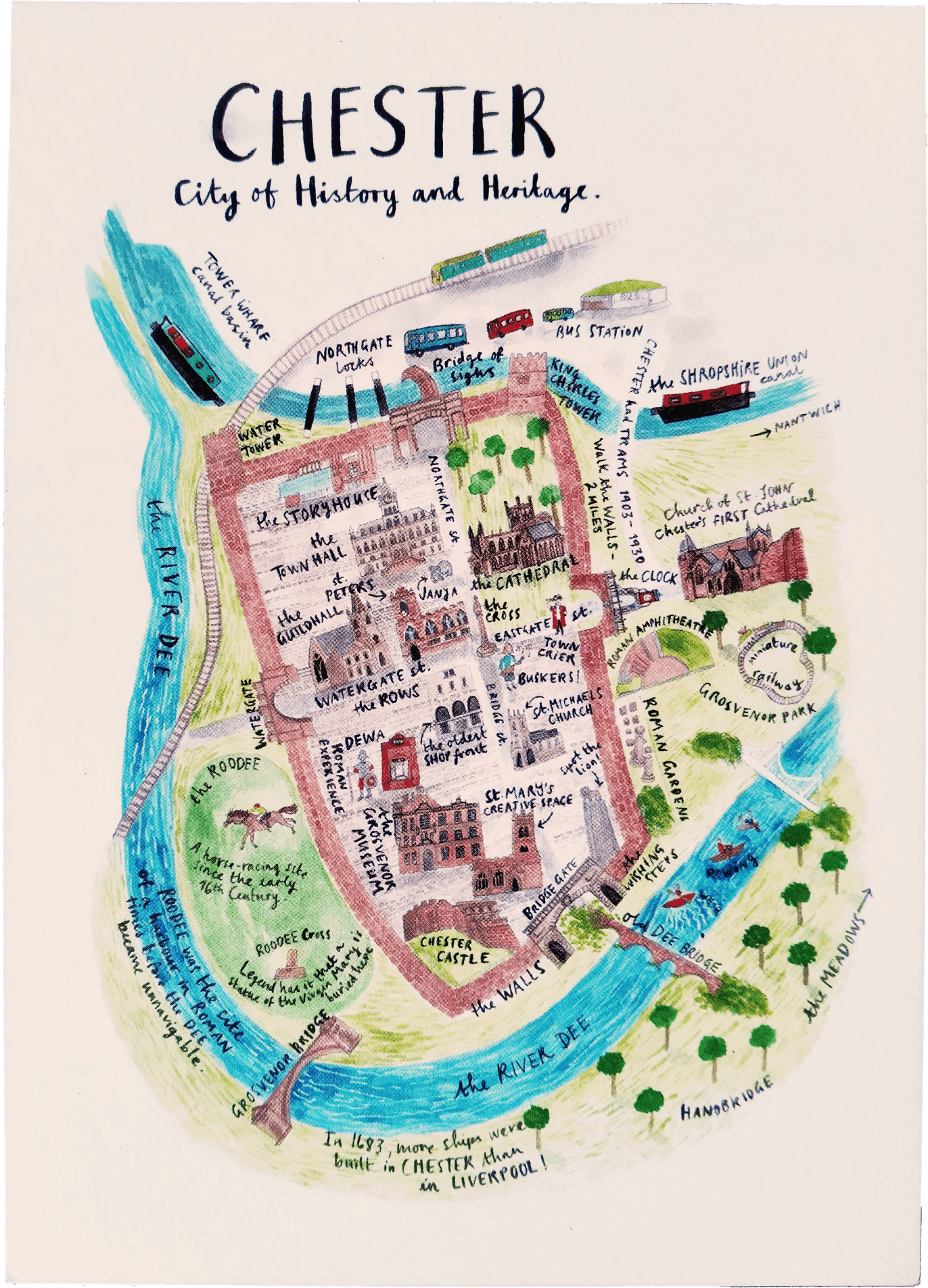 An artistic map of Chester
