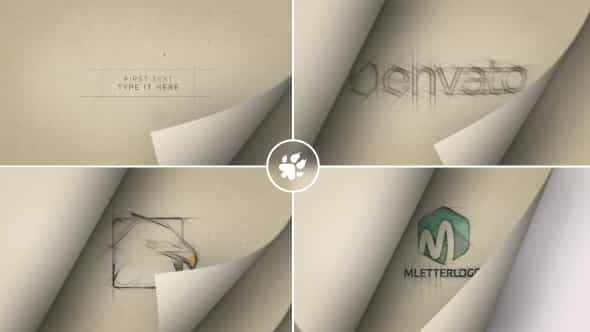 Page Flip Sketch Logo - VideoHive 20144466