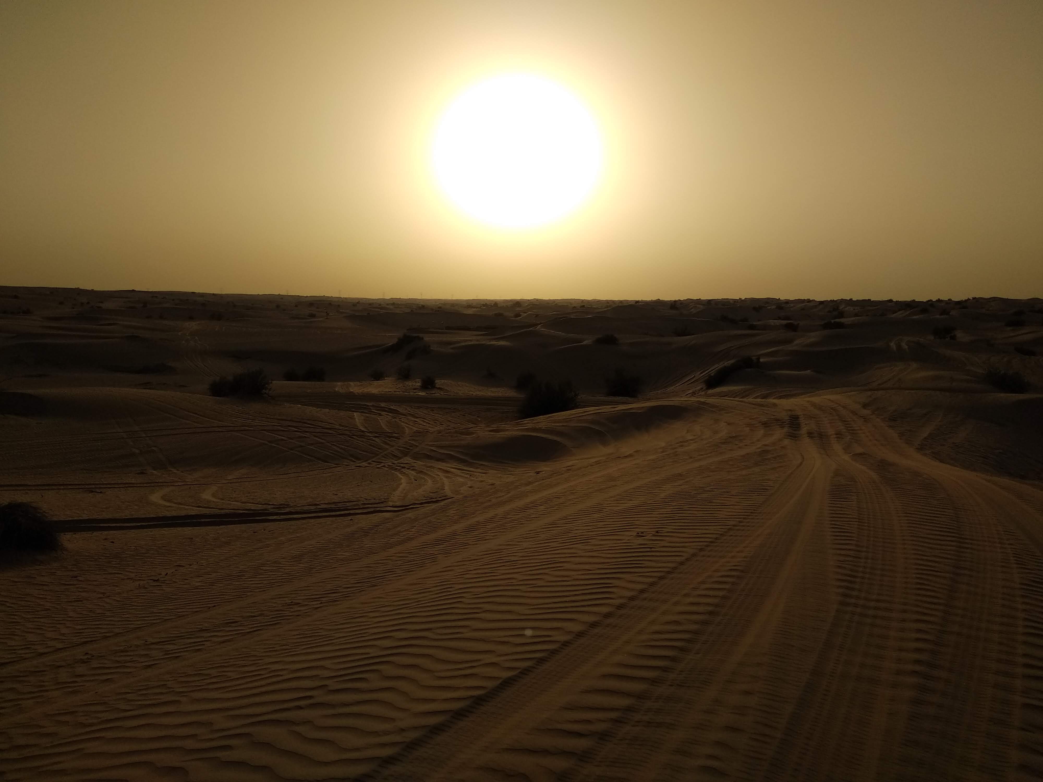 Sunset in Dubai desert, UAE