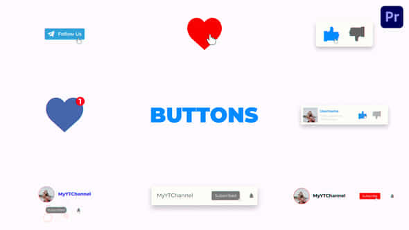 Social Media Buttons - VideoHive 41875215
