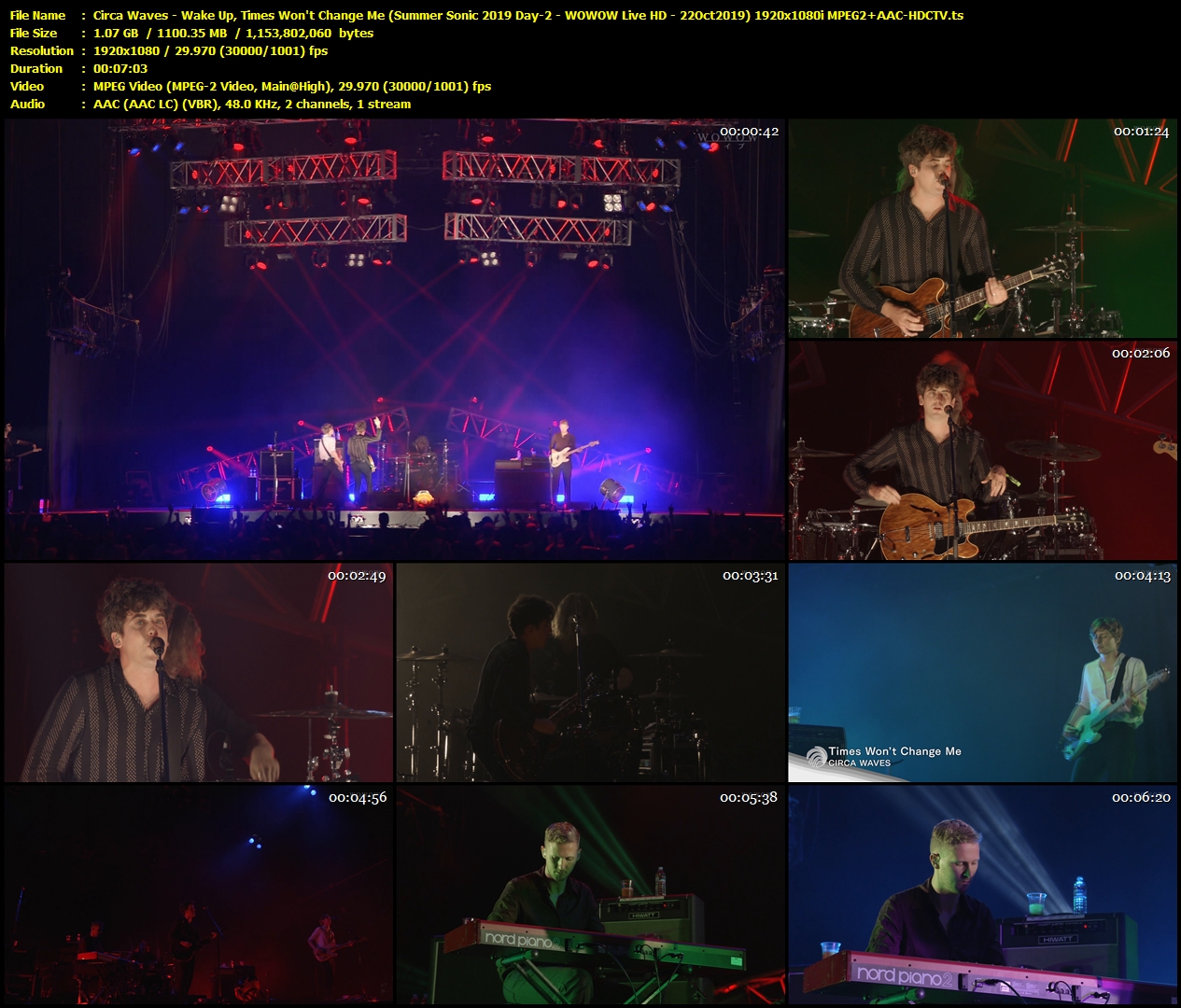 Hdtv Circa Waves Wake Up Times Won T Change Me Summer Sonic 19 Day 2 Wowow Live Hd 1080i Sharemania Us