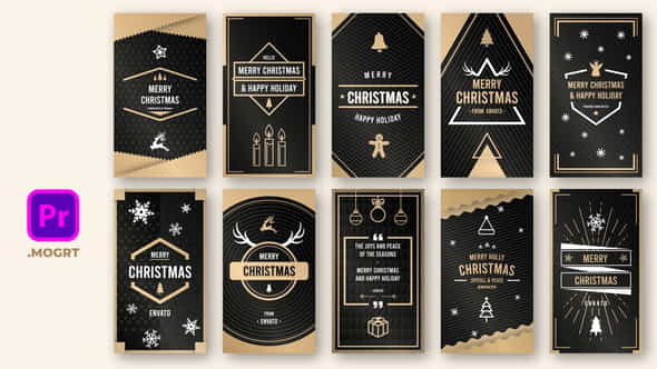 Gold Christmas Instastory - VideoHive 29683251