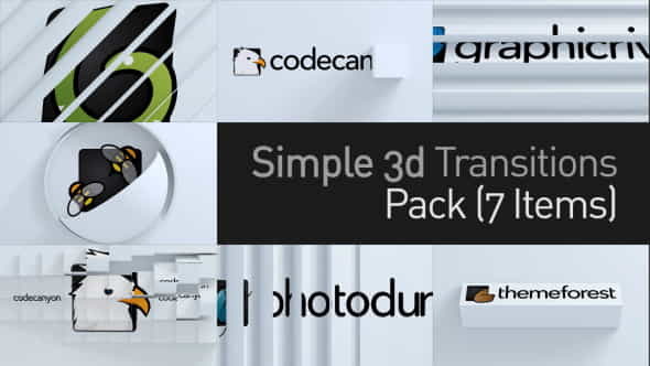 3D Simple Transitions Pack - VideoHive 11224462