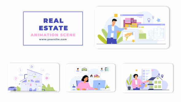 Vector Real Estate Animation Scene - VideoHive 47493869