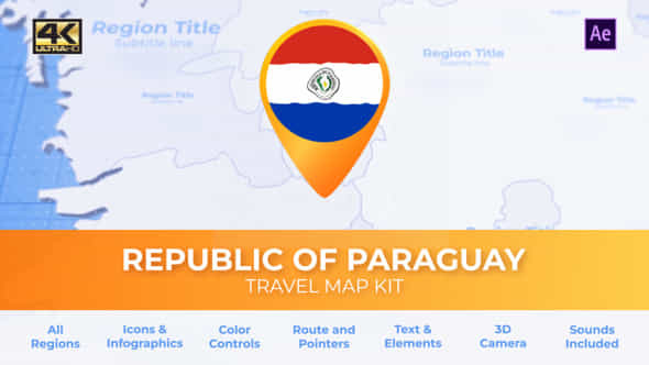 Paraguay Map - - VideoHive 39338453