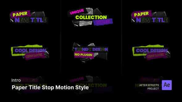 Introopening Paper Title Stop Motion Style After Effects Project Files - VideoHive 57677063