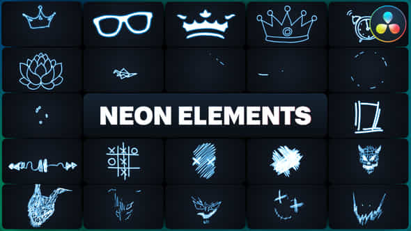 Neon Elements For Davinci Resolve - VideoHive 50823555