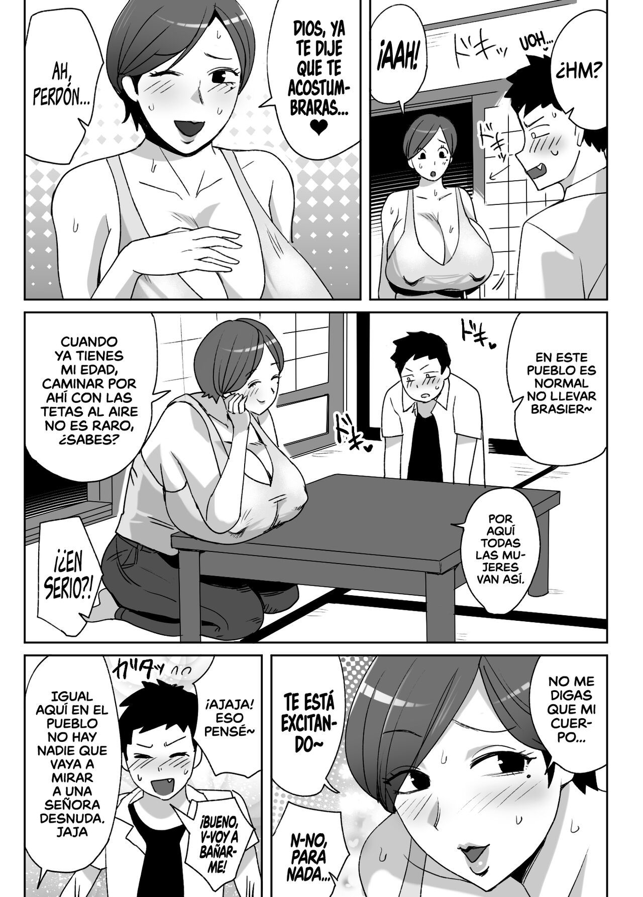 [Nemousu-teiki (B-ta Melody Otoko)] Jibun no Bakunyuu Body ga Eroi to Omottenai Inaka no Oba-san ni Hatsujou Shite Shimatta Boku.  Me follé a mi tía