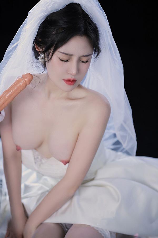 福利姬桃暖酱 婚纱礼服无圣光唯美图集2(13)