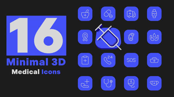 Minimal 3D Medical Icons - VideoHive 51922154