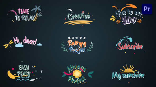 Colorful Lyric titles - VideoHive 46581543