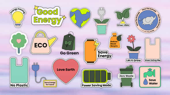 Sticker Pack Sustainable Ecology After Effects Project Template - VideoHive 51915112