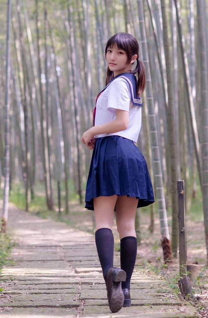 Xiaoding cosplay-green onion campus uniform without holy light set 12