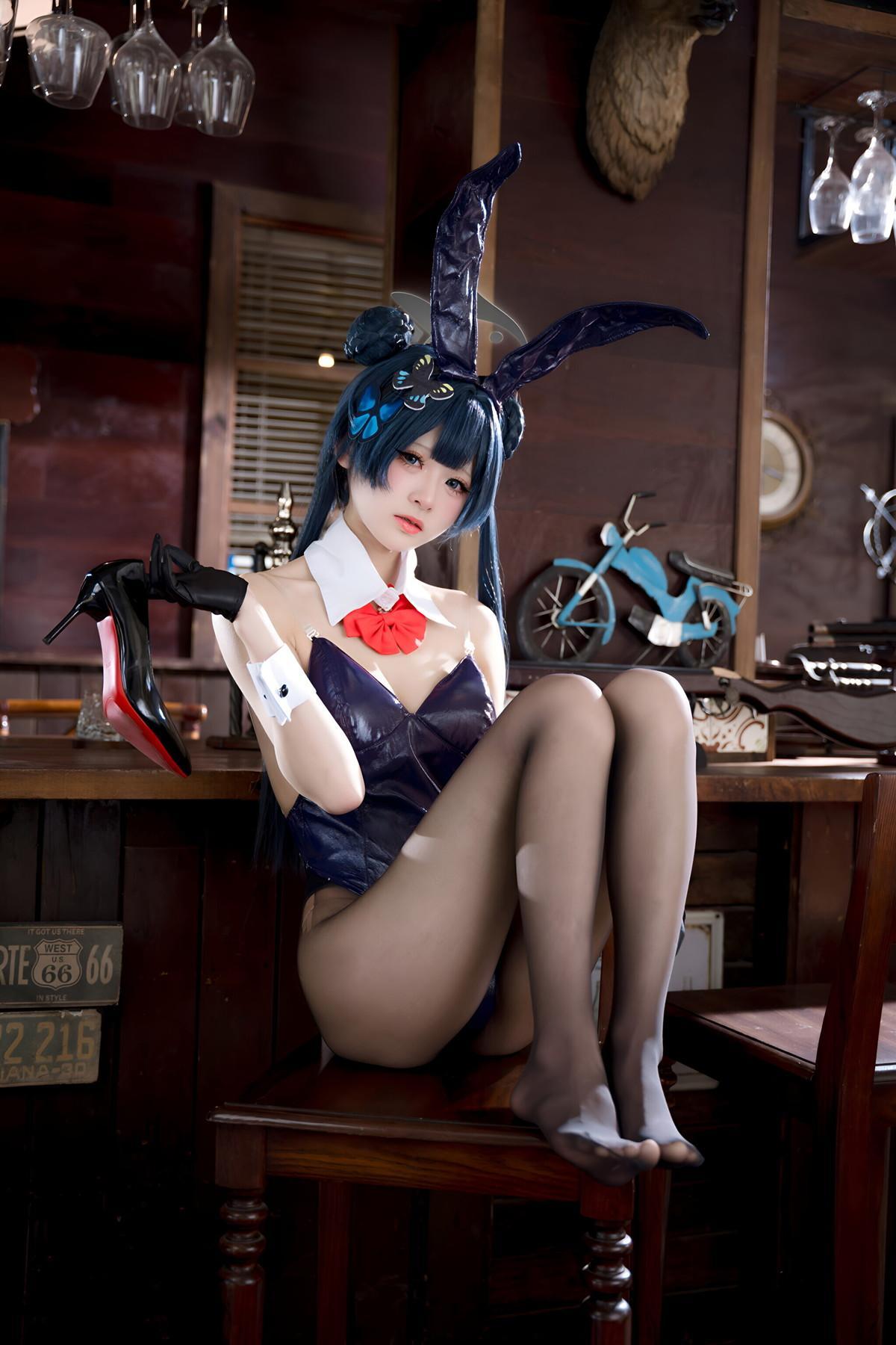 Cosplay 九柒喵 – 蔚蓝档案 龙华妃咲 兔女郎(7)