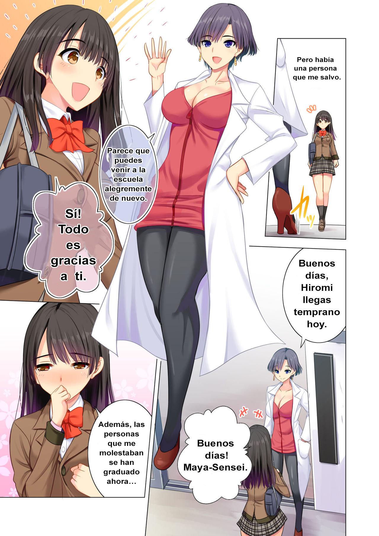 [Maguro Coffee (Aburi Salmon Maru)] Taiiku Kyoushi ni Kegasareta Yuri no Hanazono [Spanish]