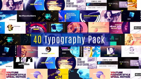 40 Typography Pack - VideoHive 36238386