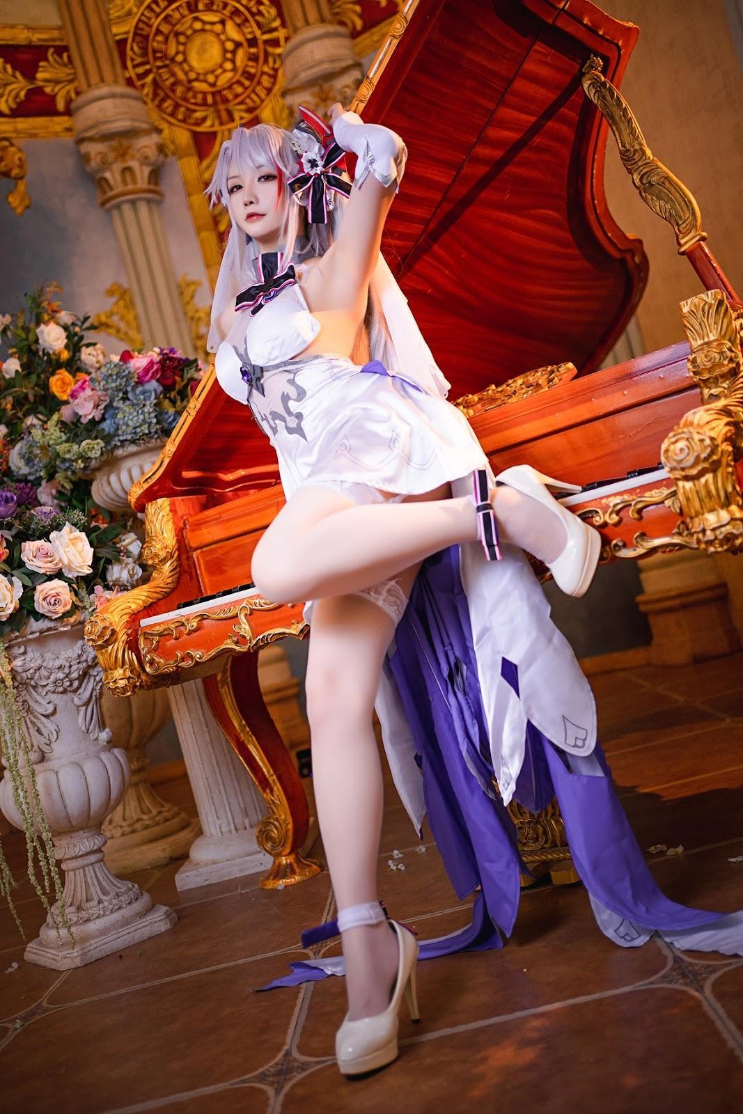 Cosplay 星之迟迟Hoshilily 秘密花园 欧根婚纱(15)